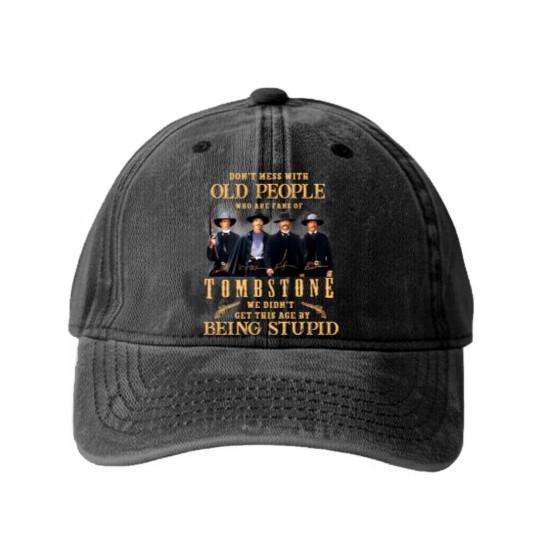 Discover Tombstone Movie Washed Denim Baseball Caps, Vintage Tombstone Graphic