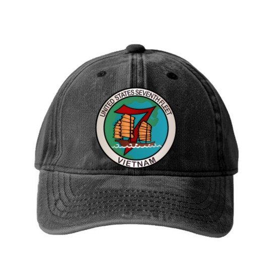 Discover Navy United States Seventh Fleet Vietnam Washed Denim Baseball Caps
