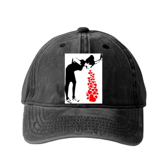 Discover Lovesick Street Art By Banksy - Street Art Work Graffiti - Artwork Design For Women Men Kids Poste Washed Denim Baseball Caps