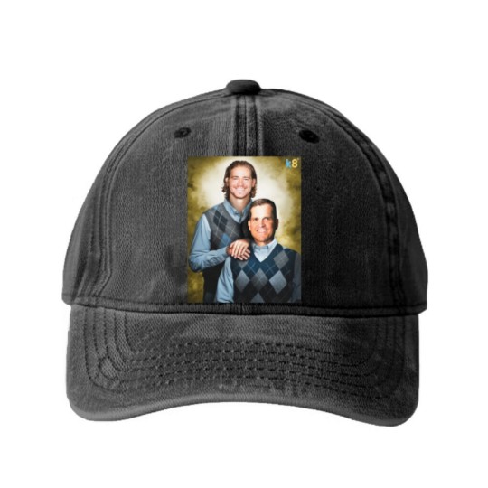 Discover Streetwear - Football Justin Herbert and Jim Harbaugh Washed Denim Baseball Caps