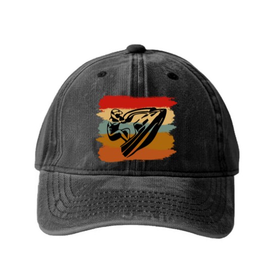 Discover Jetski Seadoo Retro Art Gift Washed Denim Baseball Caps