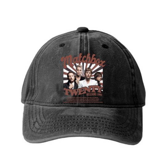 Discover Matchbox Twenty Merch Music Washed Denim Baseball Caps, Matchbox Twenty Rock Tour Music Graphic Washed Denim Baseball Caps