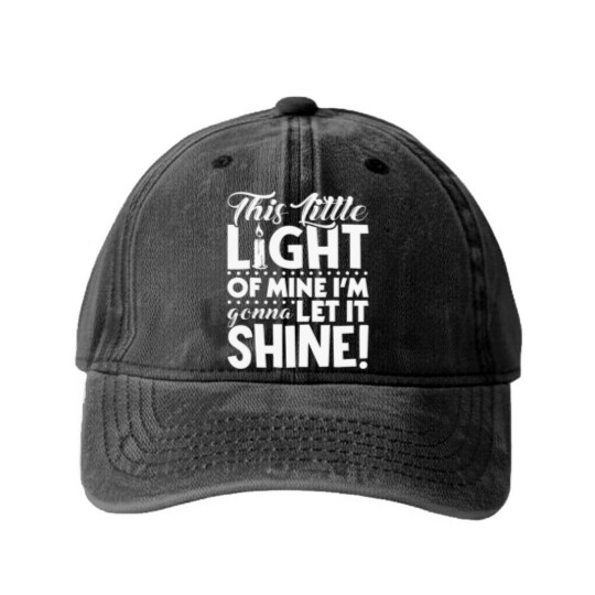 Discover This Little Light of Mine Washed Denim Baseball Caps Washed Denim Baseball Caps