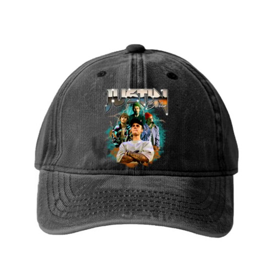 Discover Justin Bieber Washed Denim Baseball Caps, Rapper 90s Vintage Bootleg Washed Denim Baseball Caps
