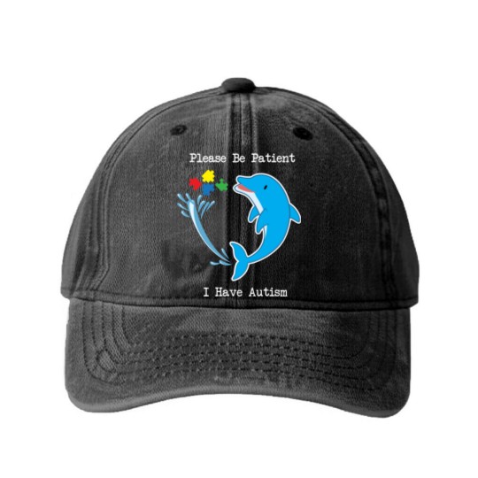 Discover Please Be Patient I Have Autism Classic Washed Denim Baseball Caps Washed Denim Baseball Caps