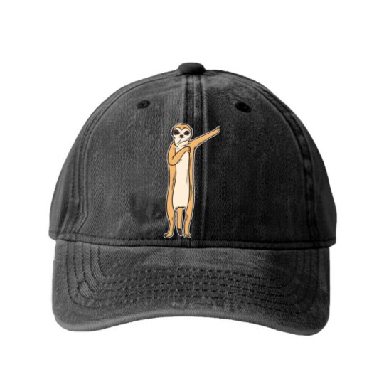 Discover Meerkat Dabbing Dabbin Dabb Dance Gift & Present Washed Denim Baseball Caps