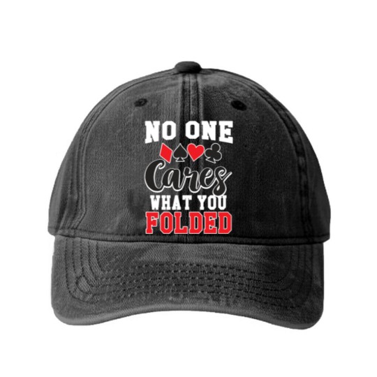 Discover no one cares what you folded gift Washed Denim Baseball Caps