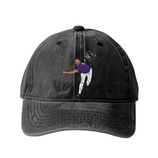 Discover Randy Johnson Hits A Bird Washed Denim Baseball Caps