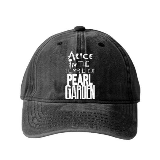 Discover Alice In The Temple Of Pearl Garden Washed Denim Baseball Caps