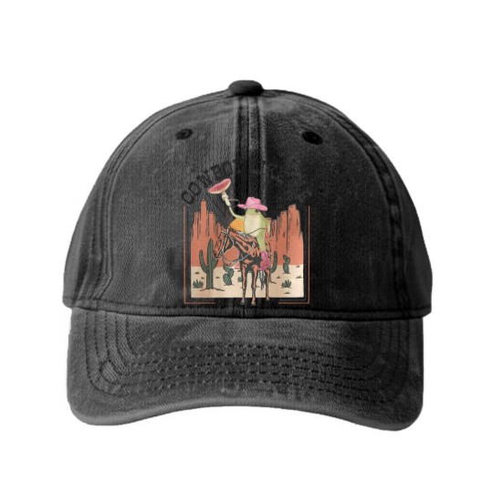 Discover You're a cowboy like me Washed Denim Baseball Caps, Cowboy Frog Washed Denim Baseball Caps