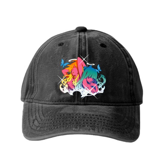 Discover Panty and Stocking V2 Washed Denim Baseball Caps