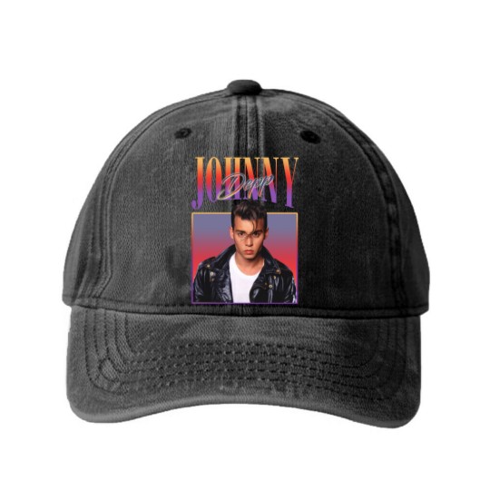 Discover Retro Johnny Depp Washed Denim Baseball Caps, Johnny Depp Merch Washed Denim Baseball Caps