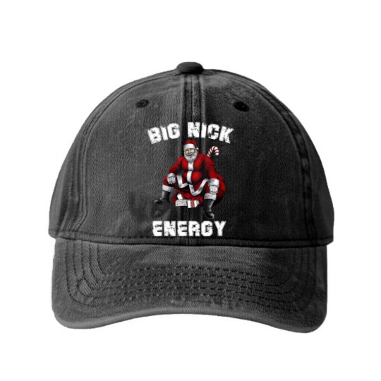 Discover Big Nick Energy Washed Denim Baseball Caps, Funny Santa Big Nick Energy