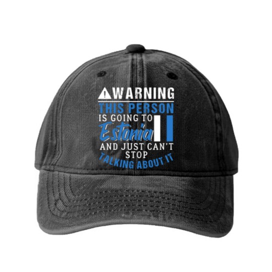 Discover Estonia Washed Denim Baseball Caps