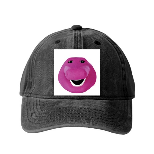 Discover Barney Face Washed Denim Baseball Caps
