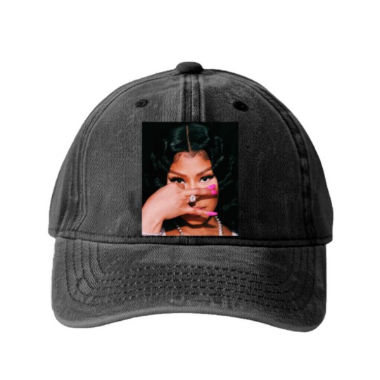 Discover the Nicki Minaj Graphic Unisex Washed Denim Baseball Caps, Washed Denim Baseball Caps