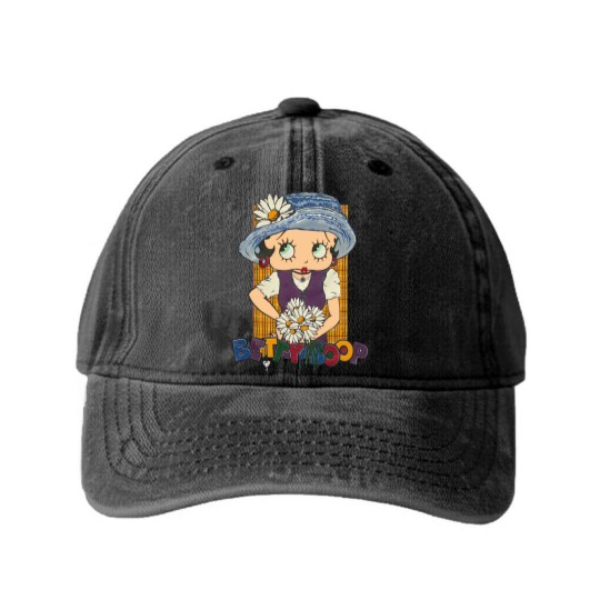 Discover 90s Betty Boop Daisy Flower Outfit Washed Denim Baseball Caps. Vintage 1994 Betty Boop