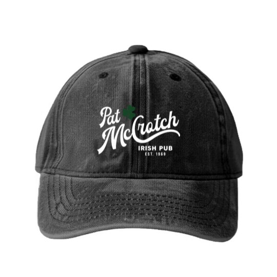 Discover Pat Mccrotch Washed Denim Baseball Caps | Saint Patrick's Day Funny Unisex Washed Denim Baseball Caps | Pat My Crotch