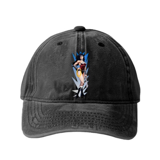 Discover Wonder Woman & Sword Washed Denim Baseball Caps