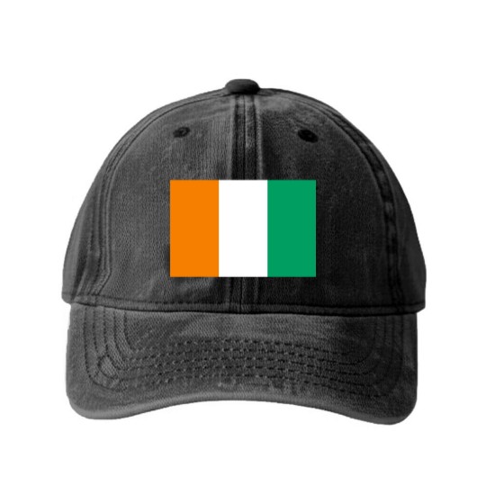 Discover Ivory Coast Flag Washed Denim Baseball Caps