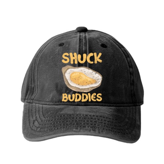 Discover Shuck Buddies Seafood Lover Seas Mollusc Animal Oyster 21 Washed Denim Baseball Caps