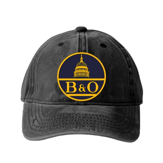 Discover Vintage B&O railroad logo - Railroad - Washed Denim Baseball Caps