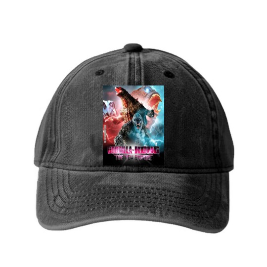 Discover god zilla X Kong The New Empire Washed Denim Baseball Caps