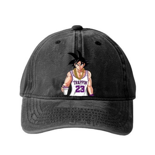 Discover Trap Goku Washed Denim Baseball Caps