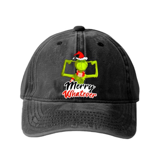 Discover The funny character Merry Whatever Washed Denim Baseball Caps