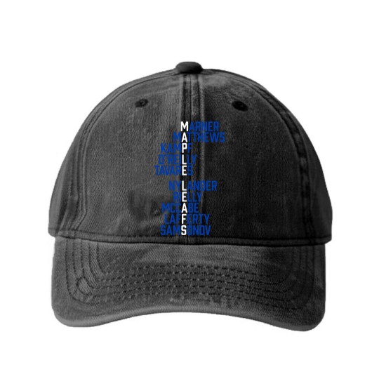 Discover Maple Leafs Wordle 2023 Maple Leafs Wordle 2023 Washed Denim Baseball Caps