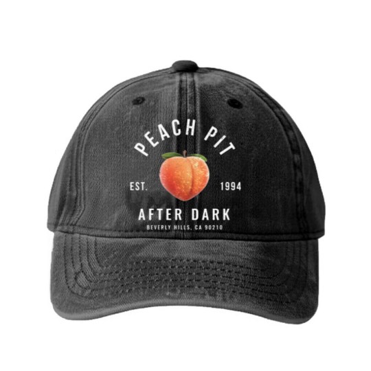 Discover Peach P After Dark - modern vintage logo - Peach P - Washed Denim Baseball Caps