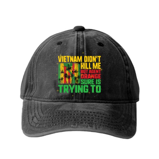 Discover Vietnam Veterans Day Orange Agent Victims Retired Soldiers Washed Denim Baseball Caps