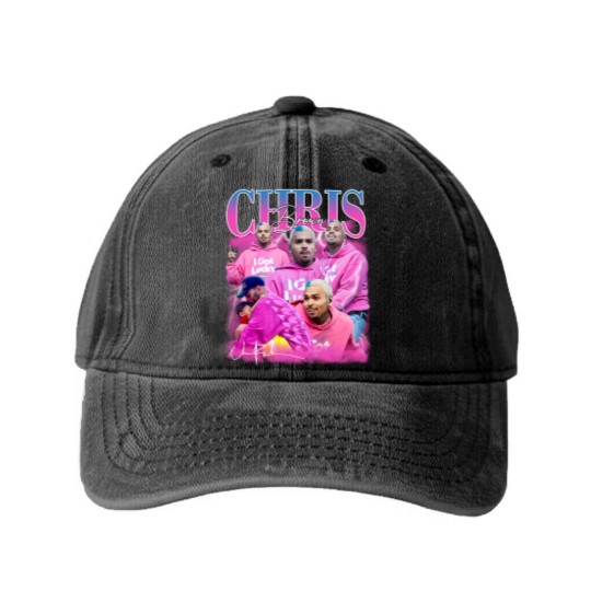 Discover Chris Brown Washed Denim Baseball Caps, Chris Brown Lover Washed Denim Baseball Caps, Chris Brown