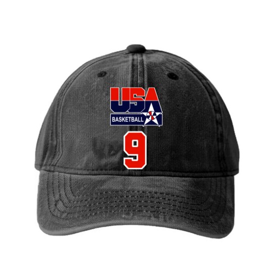 Discover USA DREAM TEAM 92 - FRONT amp BACK PRINT Washed Denim Baseball Caps
