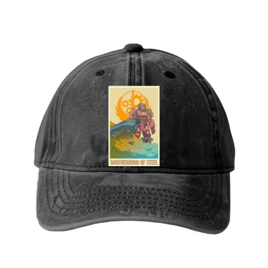 Discover Brotherhood of Steel Washed Denim Baseball Caps