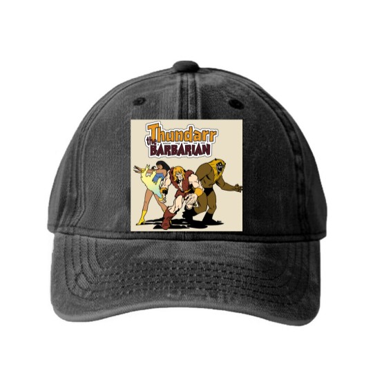 Discover Thundarr The barbarian Washed Denim Baseball Caps