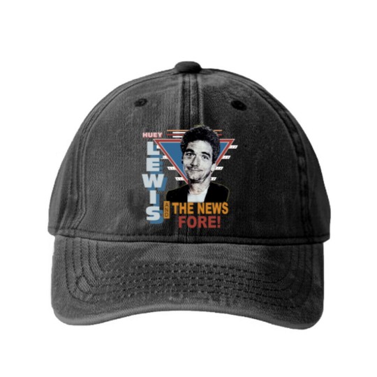 Discover Vintage 1986 Huey Lewis and the News Pop Rock Washed Denim Baseball Caps
