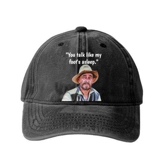 Discover Vintage TV Westerns Festus Gunsmoke "You Talk Like My Foot's Asleep"  Washed Denim Baseball Caps Washed Denim Baseball Caps