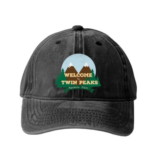 Discover Welcome To Twin Peaks Washed Denim Baseball Caps