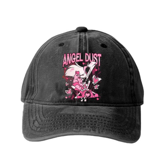 Discover Hazbin Hotel Angel Dust And Fat Nugget Cute Washed Denim Baseball Caps