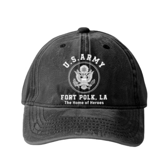 Discover Fort Polk Louisiana Washed Denim Baseball Caps
