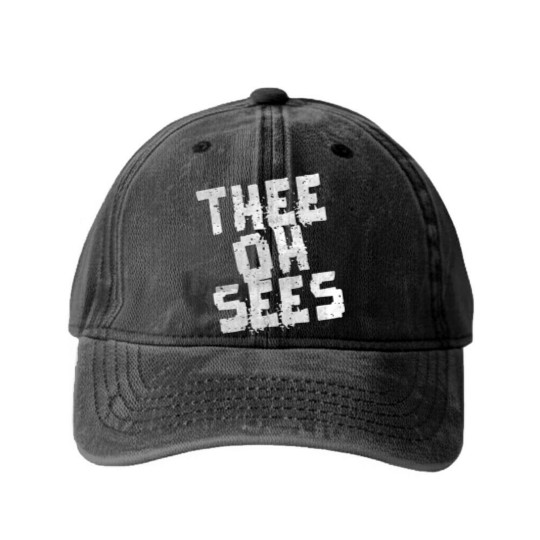 Discover Thee Oh Sees  Merch  Thee Oh Sees  Merch Washed Denim Baseball Caps