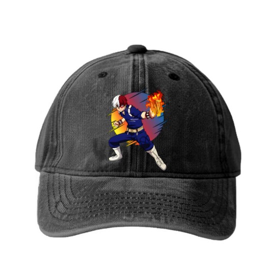 Discover Boku no hero academia - Shoto Todoroki - Shoto Todoroki - Washed Denim Baseball Caps