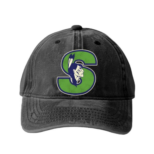 Discover Springfield Indians Retro Defunct Ice Hockey (1) Washed Denim Baseball Caps