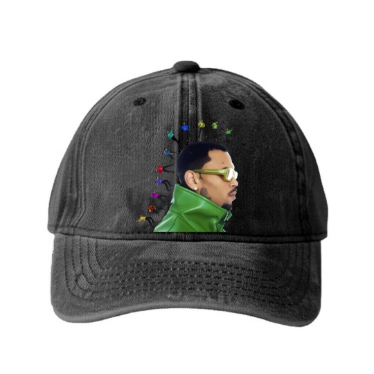 Discover Chris Brown 11:11 Tour 2024 Washed Denim Baseball Caps, Chris Brown Fan Washed Denim Baseball Caps, Chris Brown 2024 Washed Denim Baseball Caps