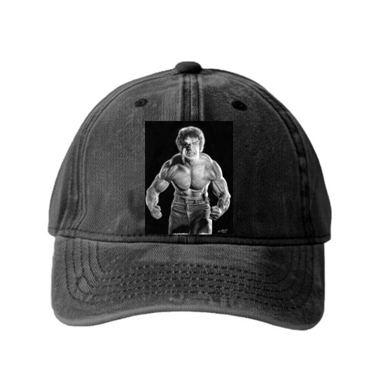 Discover Incredible Hulk watercolour painting Washed Denim Baseball Caps