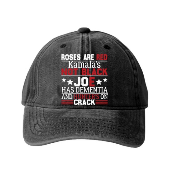 Discover Biden roses are red kamalas not black joe Washed Denim Baseball Caps