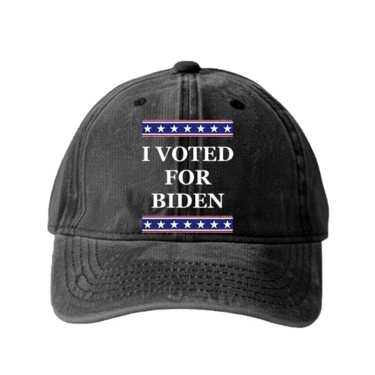 Discover i voted for biden pro joe biden democrats liberals gifts Washed Denim Baseball Caps