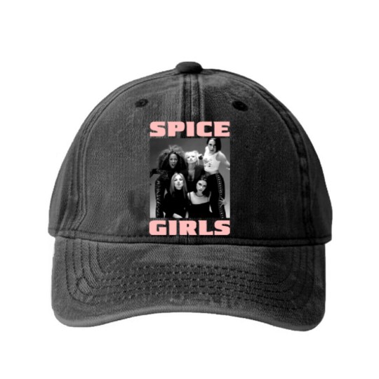Discover Vintage 90s Spice Girls Graphic Unisex Black Washed Denim Baseball Caps