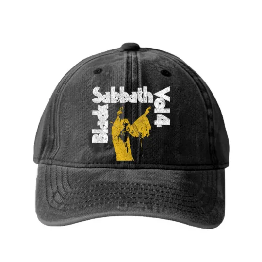 Discover Black Sabbath Vol 4 Washed Denim Baseball Caps